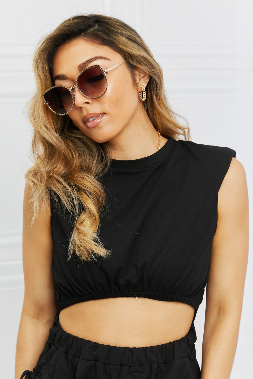Full Rim Metal Frame Sunglasses - nailedmoms