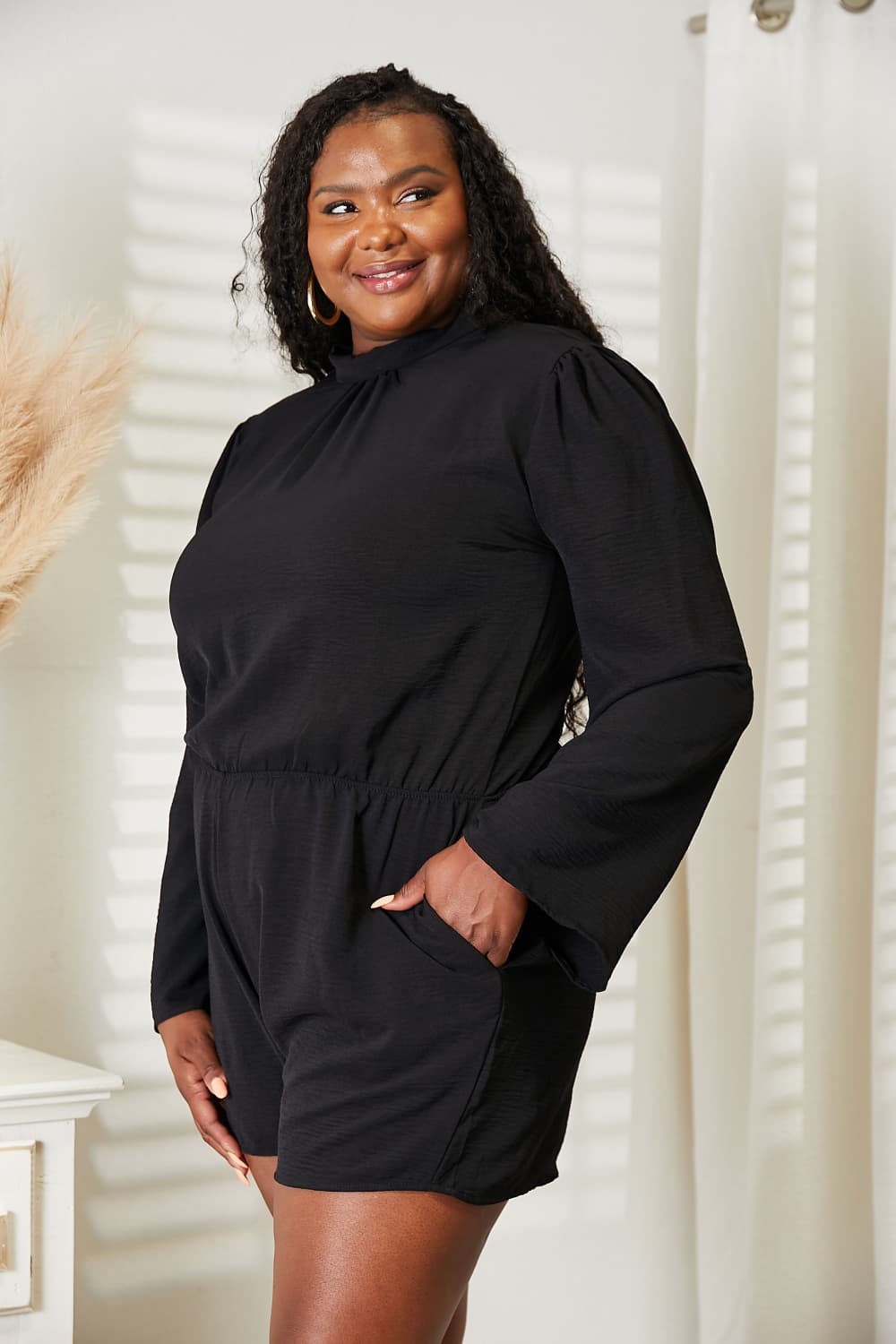 Culture Code Full Size Open Back Romper with Pockets - nailedmoms