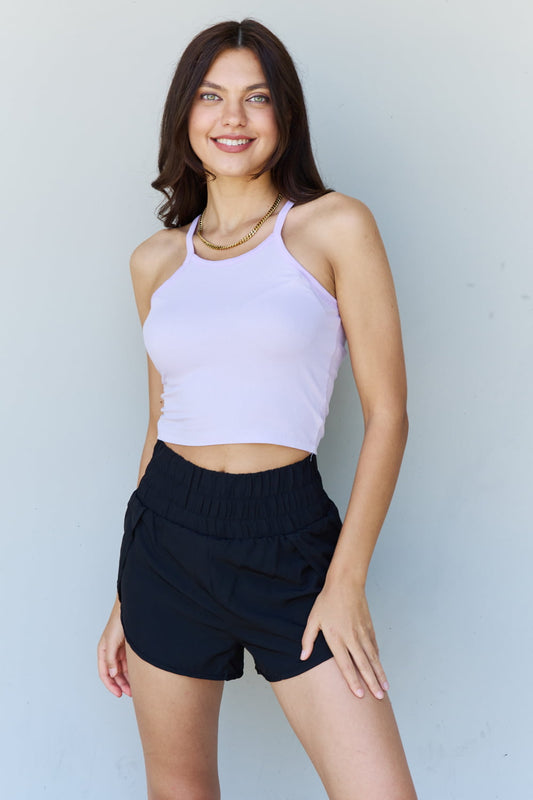 Ninexis Everyday Staple Soft Modal Short Strap Ribbed Tank Top in Lavender - nailedmoms
