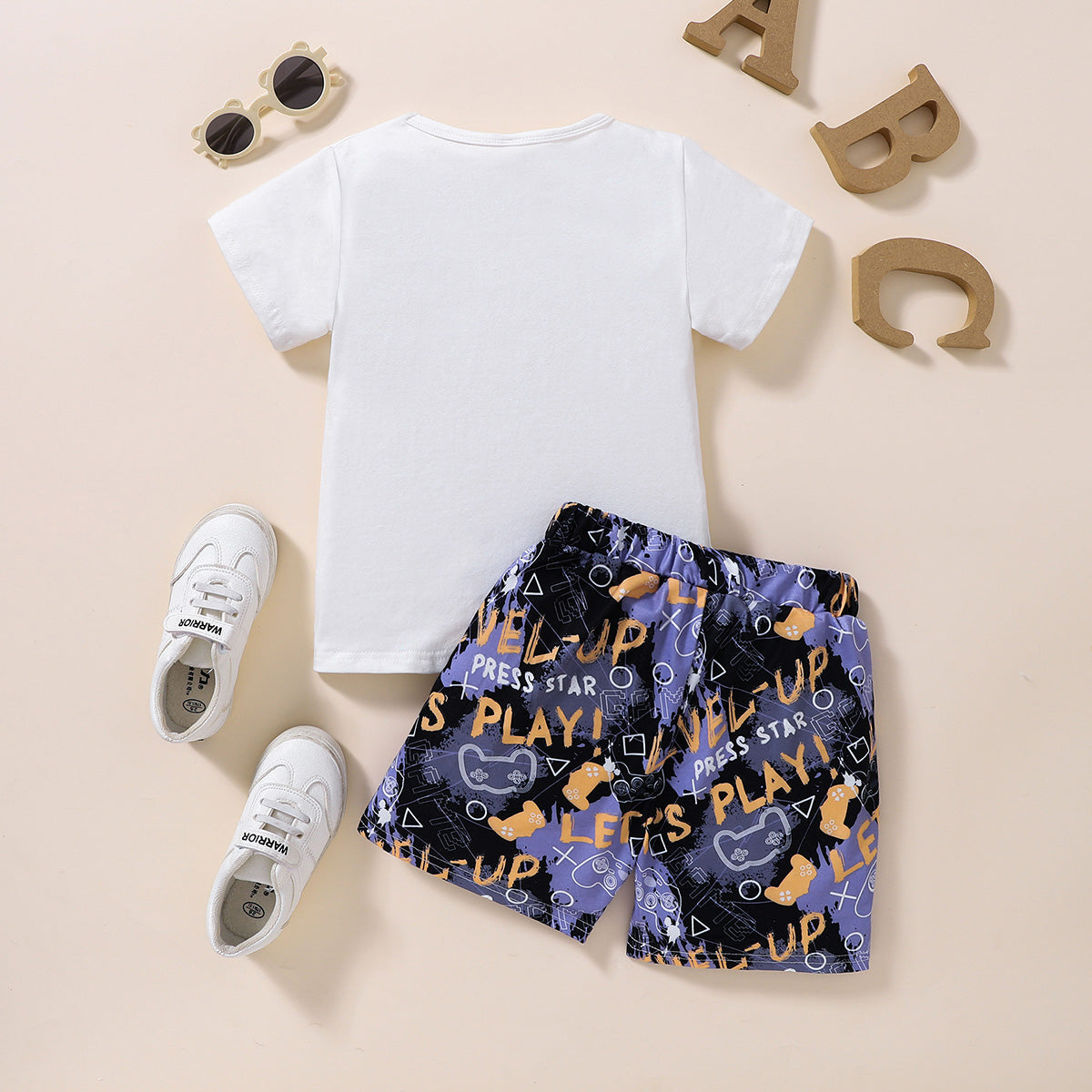 Kids DADDY'S COOL BUDDY Graphic Tee and Printed Shorts Set - nailedmoms