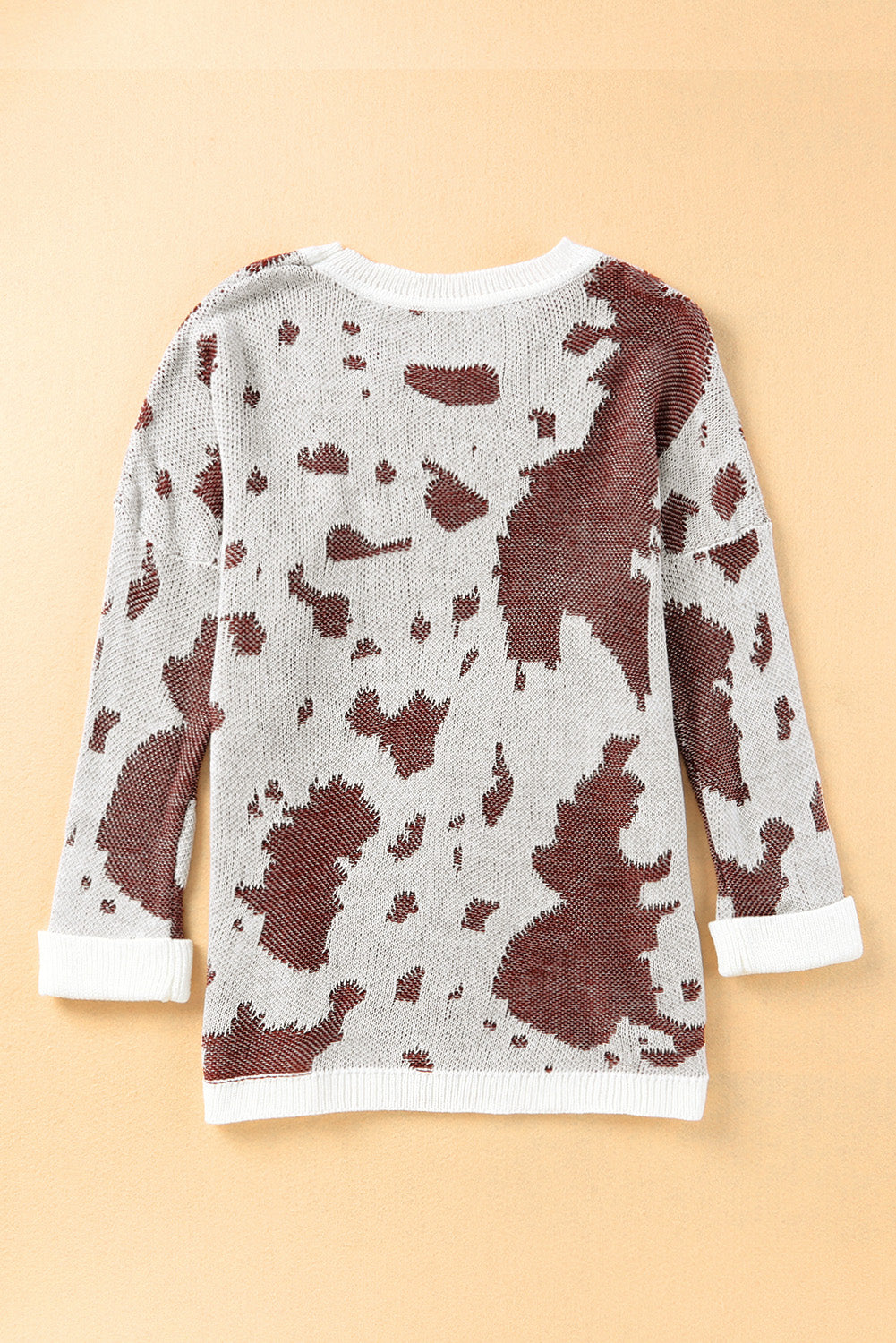 Contrast Round Neck Drop Shoulder Sweater - nailedmoms