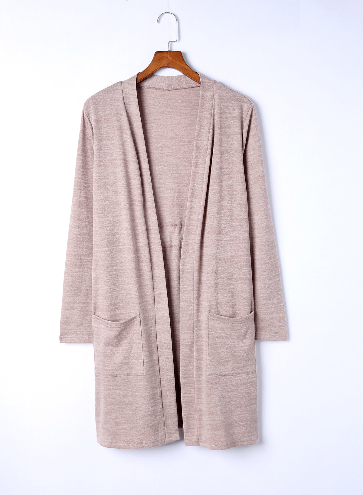 Long Sleeve Open Front Cardigan with Pocket - nailedmoms