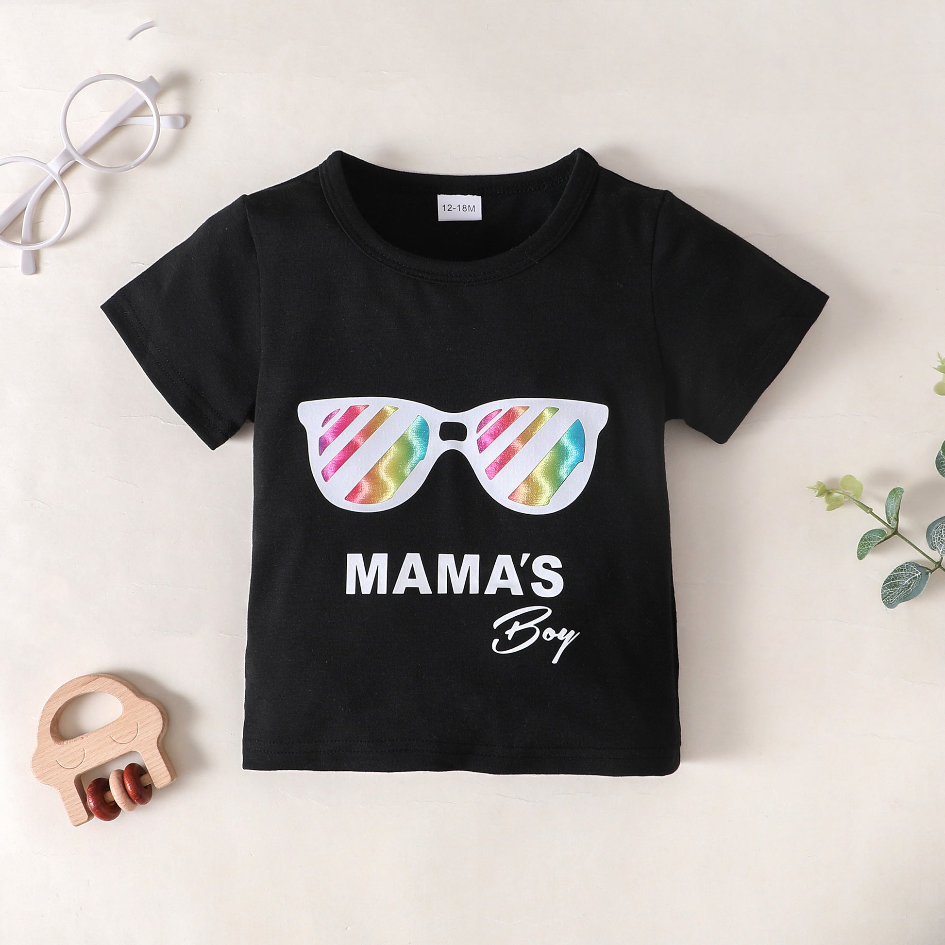 MAMA'S BOY Graphic T-Shirt and Camouflage Shorts Set - nailedmoms