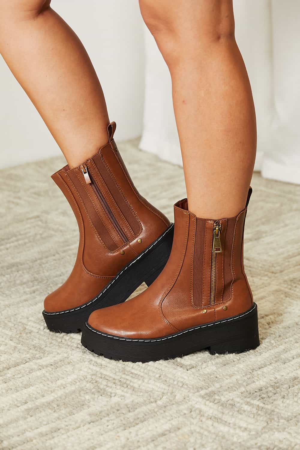 Forever Link Side Zip Platform Boots - nailedmoms