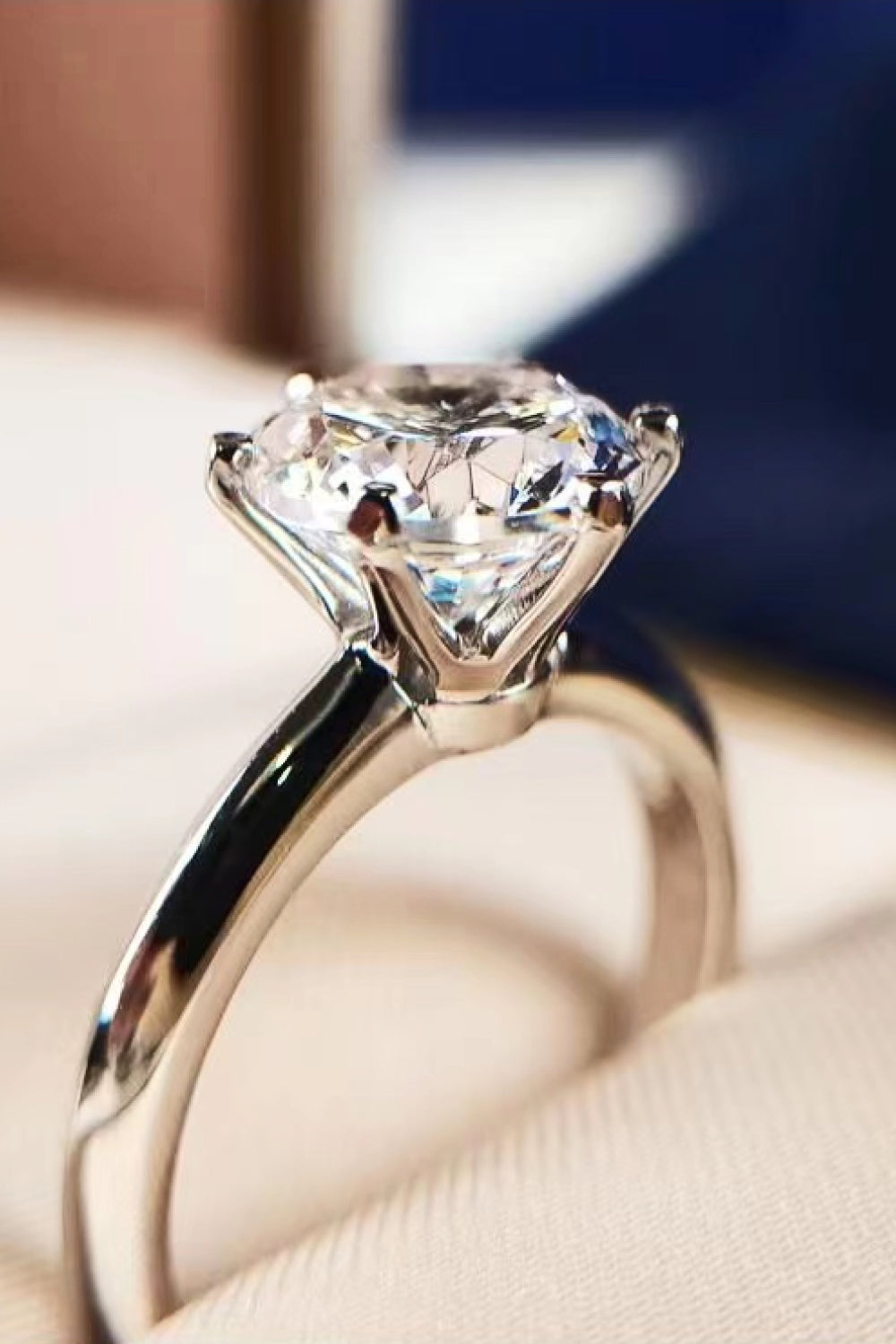 925 Sterling Silver 3 Carat Moissanite 6-Prong Ring - nailedmoms
