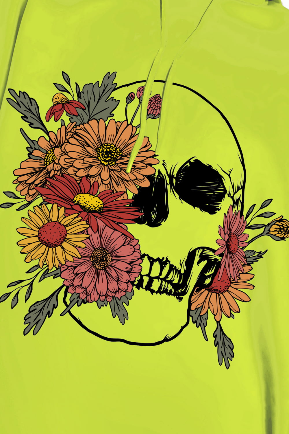 Simply Love Simply Love Full Size Floral Skull Graphic Hoodie - nailedmoms