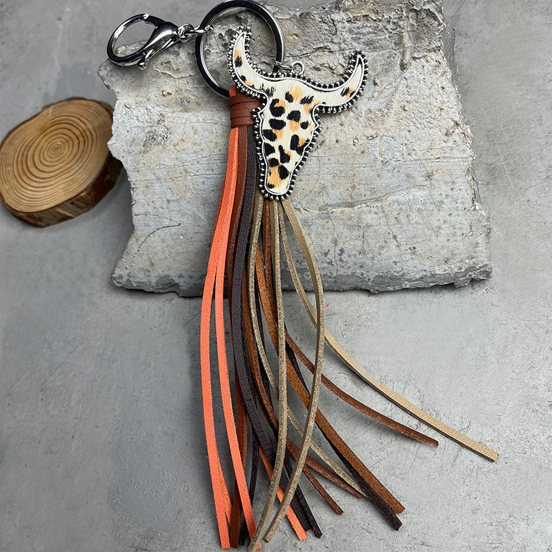 Bull Shape Fringe Key Chain - nailedmoms