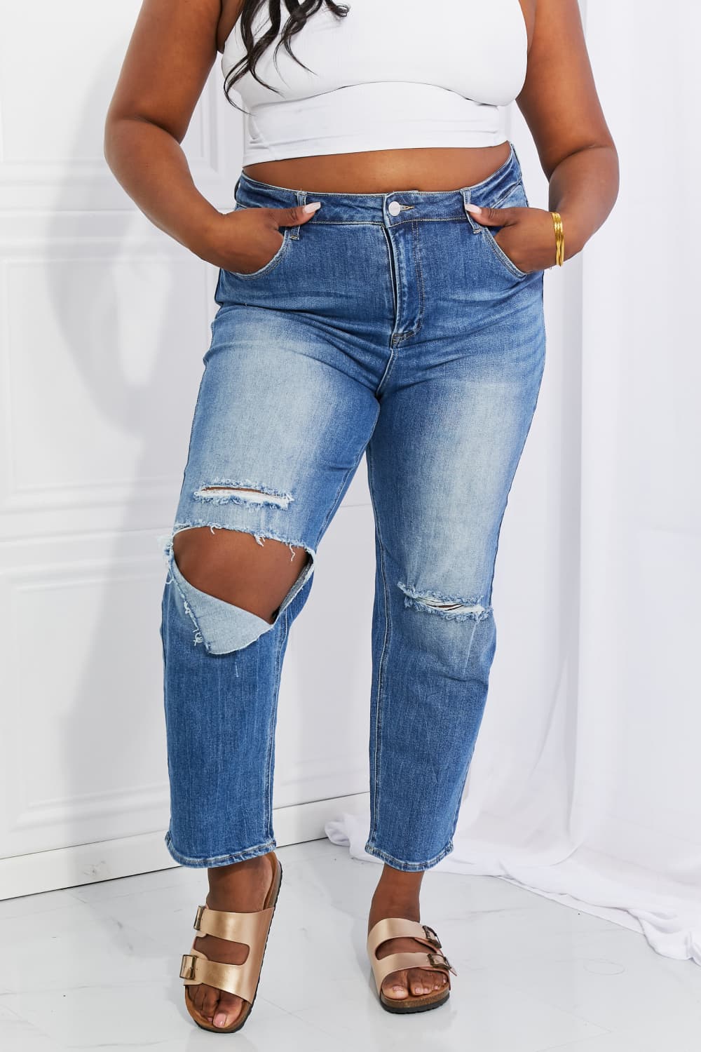 RISEN Full Size Emily High Rise Relaxed Jeans - nailedmoms