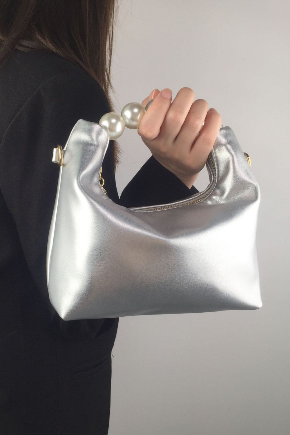 PU Leather Pearl Handbag - nailedmoms