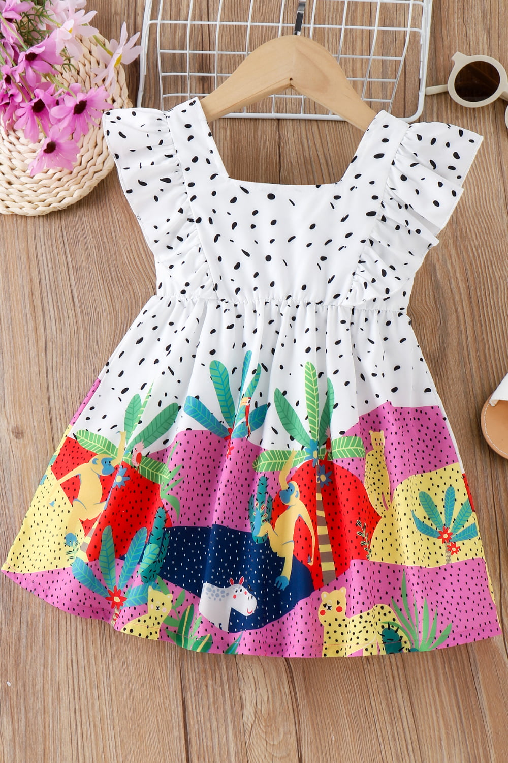 Girls Printed Ruffled Dress - nailedmoms