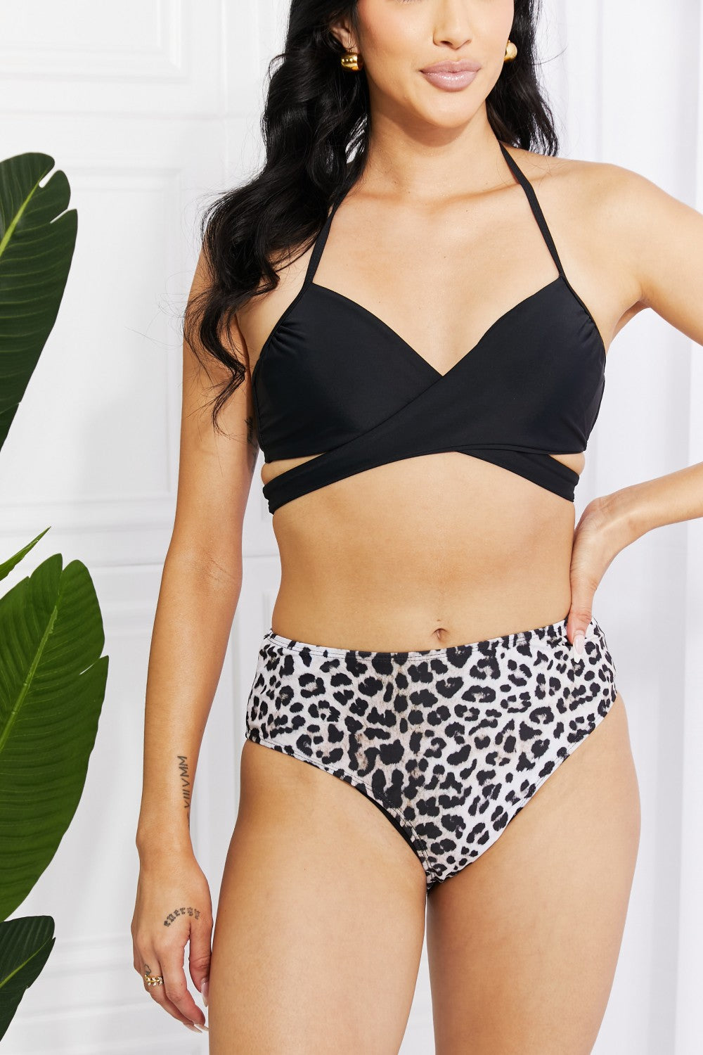 Marina West Swim Summer Splash Halter Bikini Set in Black - nailedmoms