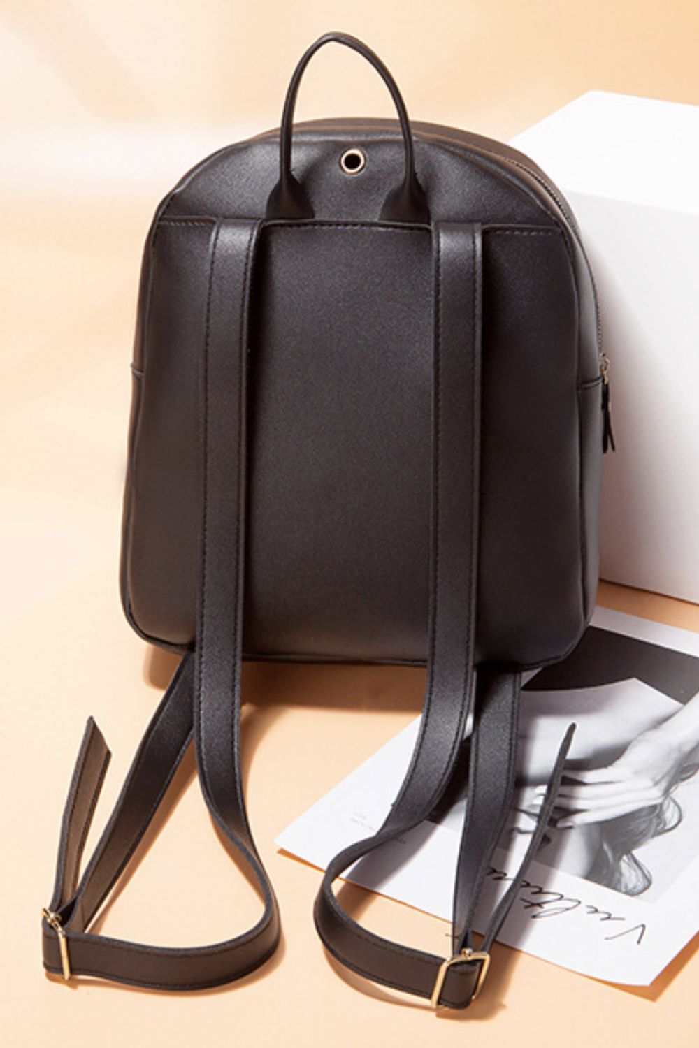 Studded PU Leather Backpack - nailedmoms