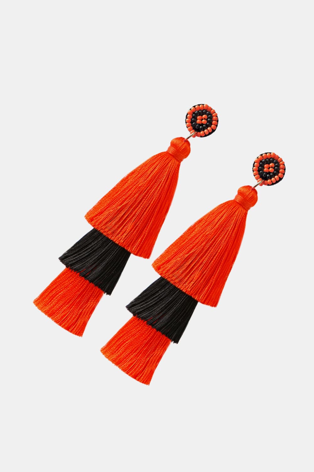 Baeds Detail Triple Layered Tassel Earring - nailedmoms
