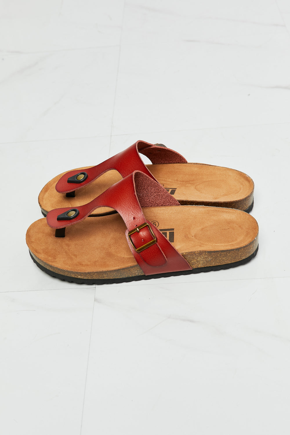 MMShoes Drift Away T-Strap Flip-Flop in Red - nailedmoms
