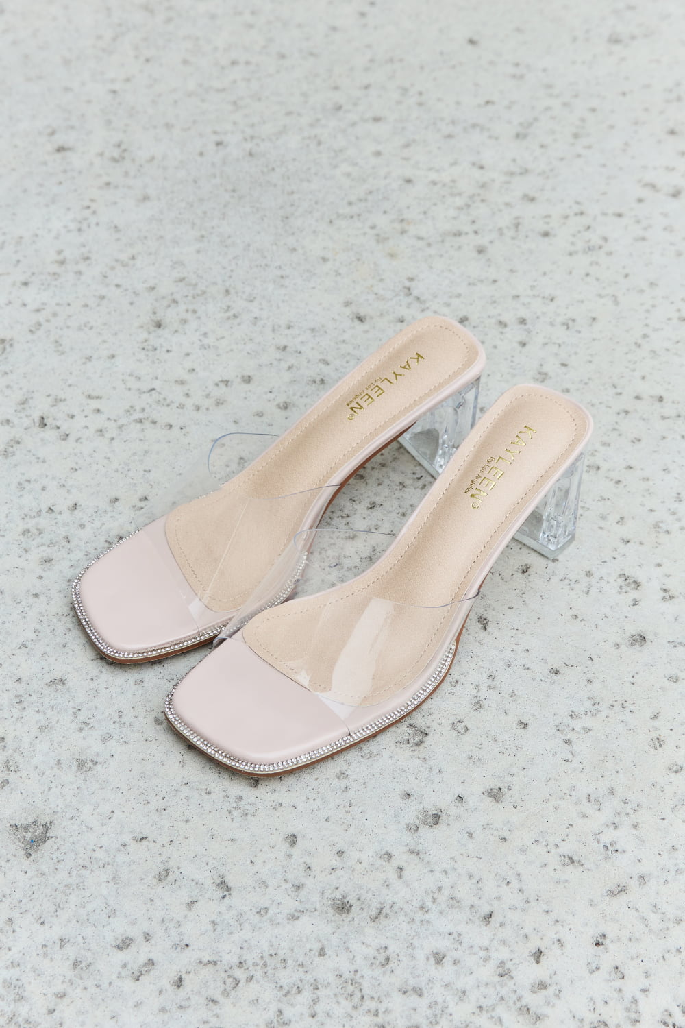DDK Make Myself Clear Mule Block Heels - nailedmoms