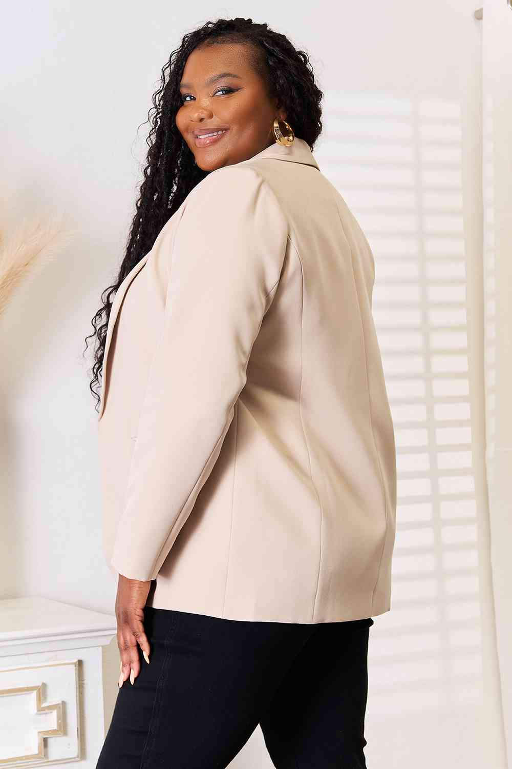 Double Take Shawl Collar Long Sleeve Blazer - nailedmoms