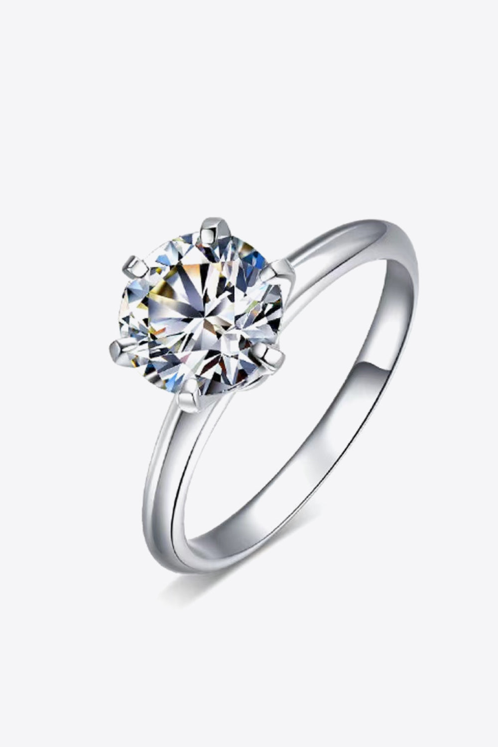 925 Sterling Silver 3 Carat Moissanite 6-Prong Ring - nailedmoms