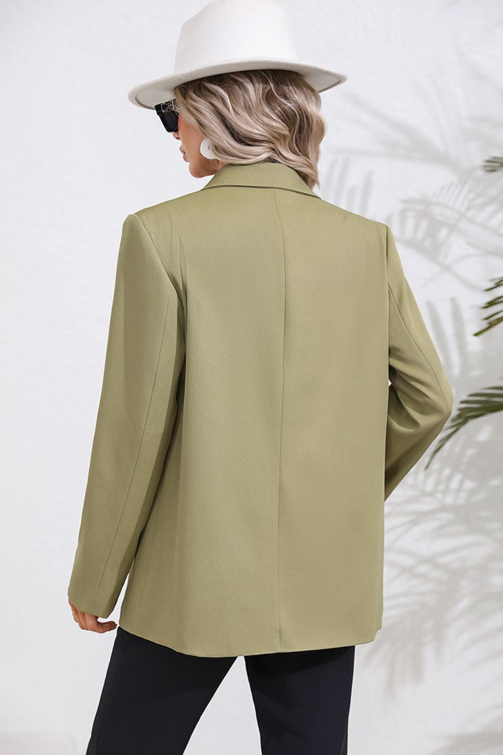 Lapel Collar Long Sleeve Blazer - nailedmoms