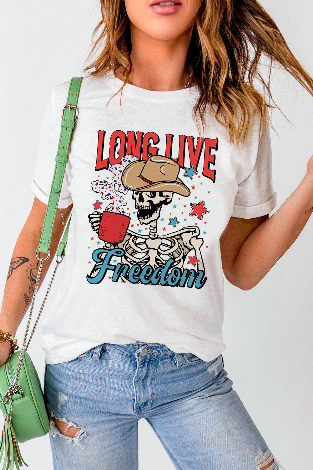 LONG LIVE FREEDOM Graphic Short Sleeve Tee - nailedmoms