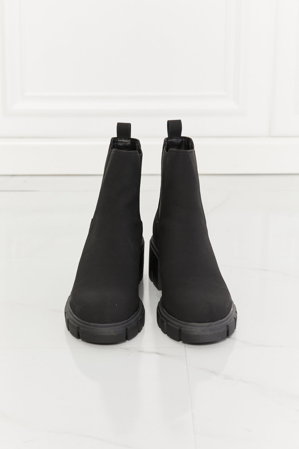 MMShoes Work For It Matte Lug Sole Chelsea Boots in Black - nailedmoms