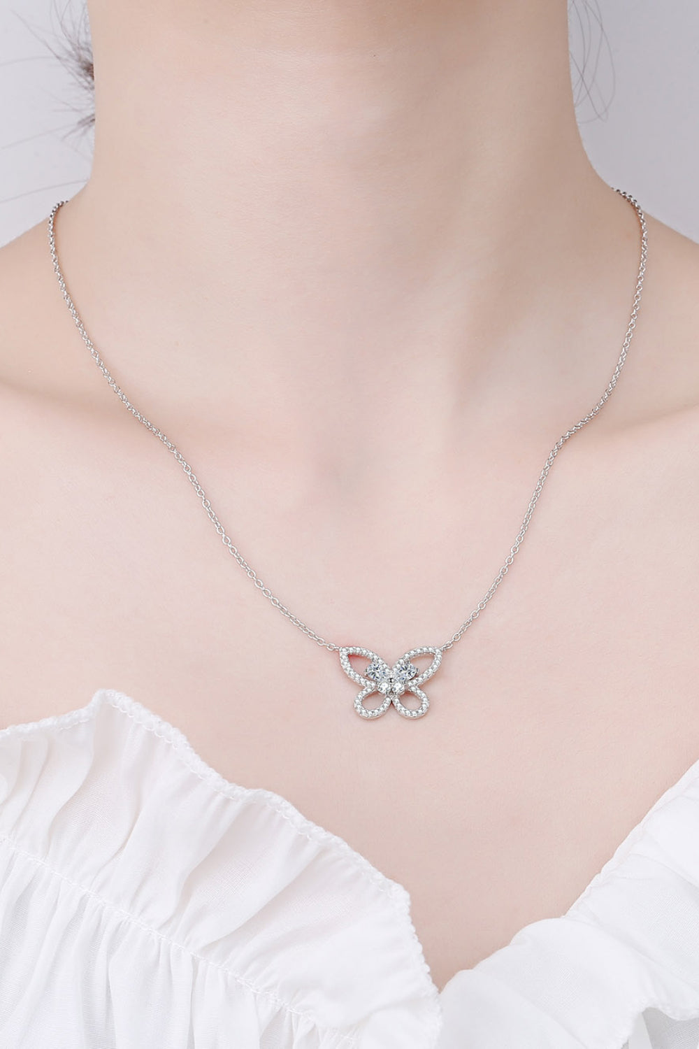 Moissanite Butterfly Pendant Necklace - nailedmoms