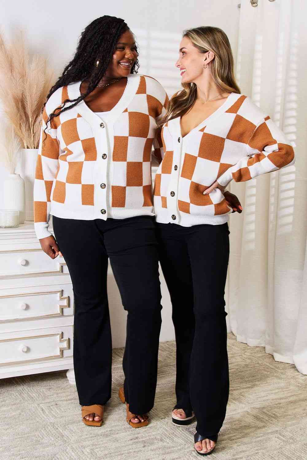 Double Take Button-Up V-Neck Dropped Shoulder Cardigan - nailedmoms