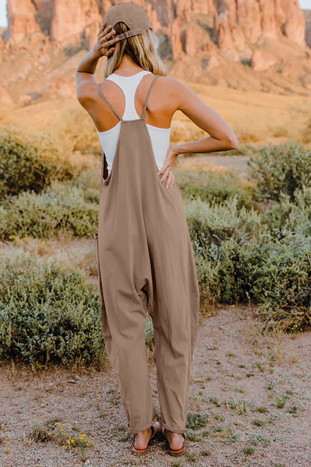 Double Take  V-Neck Sleeveless Jumpsuit with Pocket - nailedmoms