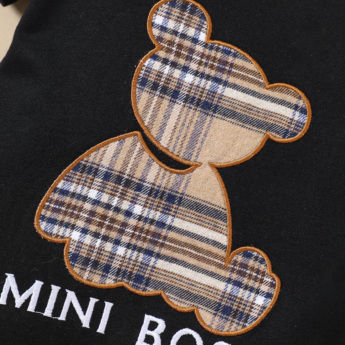 Baby MINI BOSS Bear Graphic Short Sleeve Romper - nailedmoms