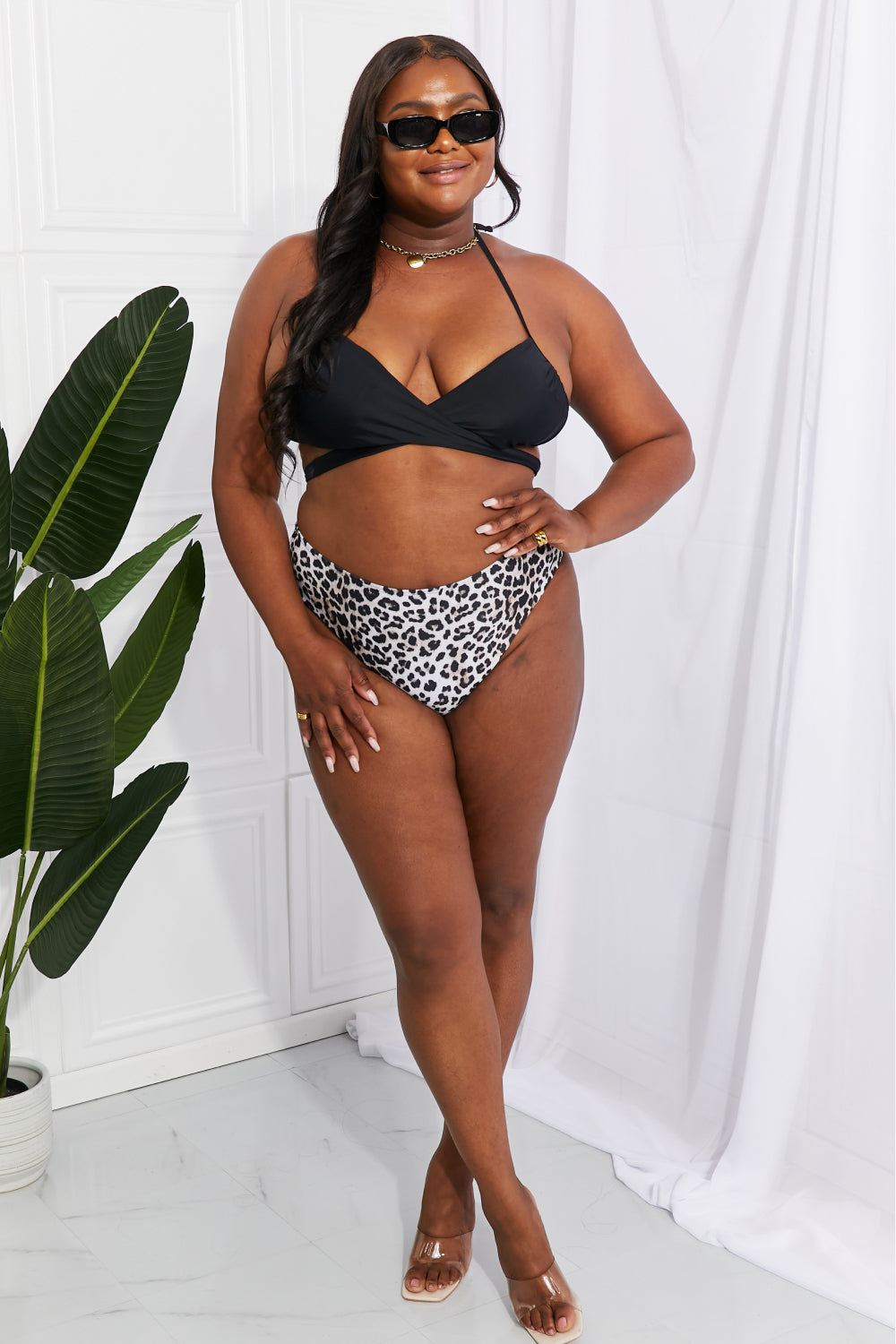 Marina West Swim Summer Splash Halter Bikini Set in Black - nailedmoms
