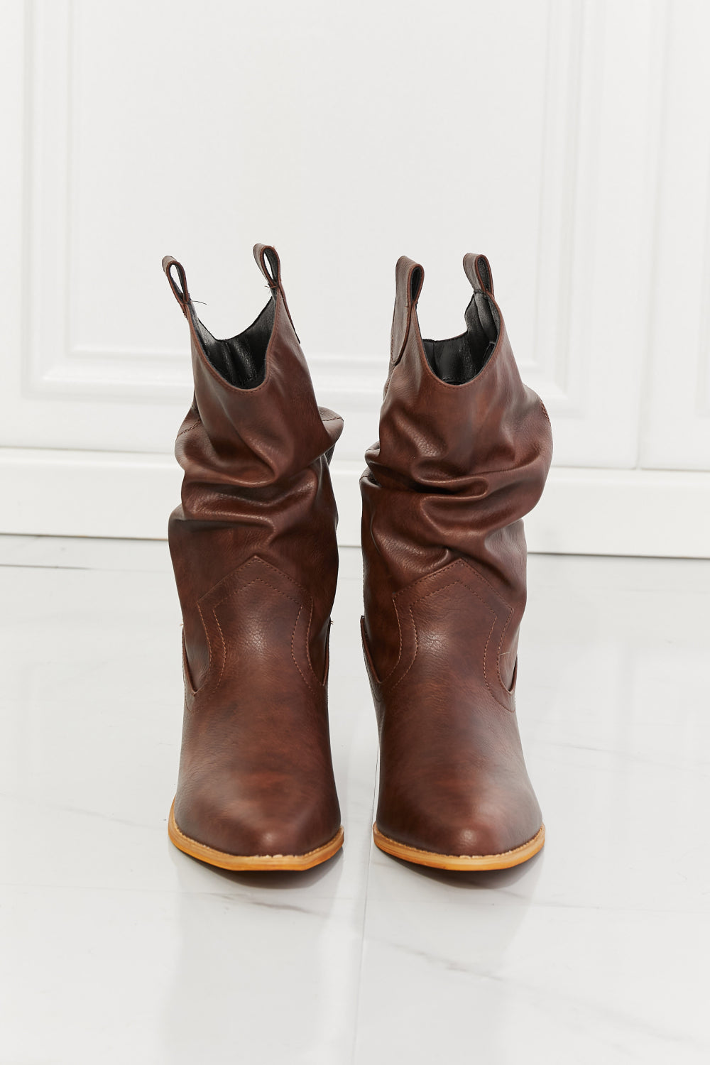 MMShoes Better in Texas Scrunch Cowboy Boots in Brown - nailedmoms