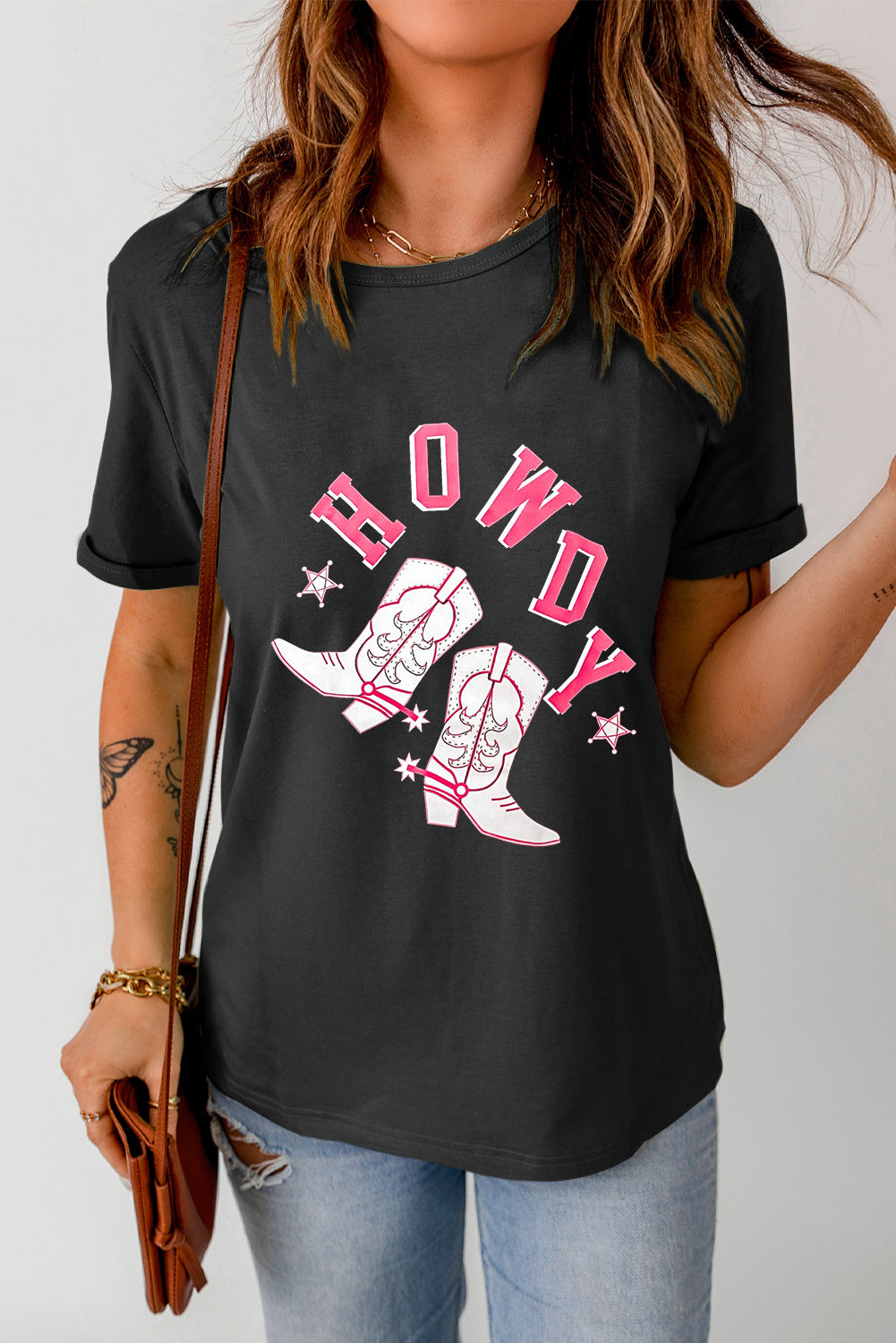 HOWDY Cowboy Boots Graphic Tee - nailedmoms