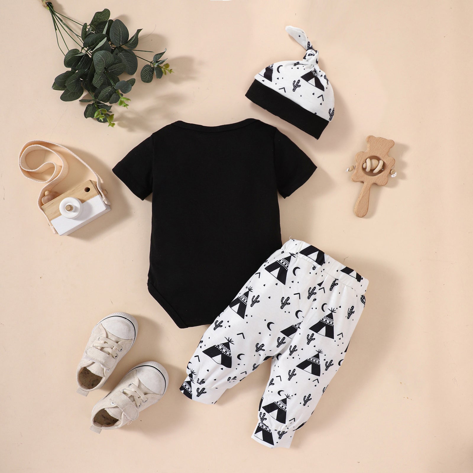 Baby LITTLE BROTHER Graphic Bodysuit and Printed Joggers Set - nailedmoms