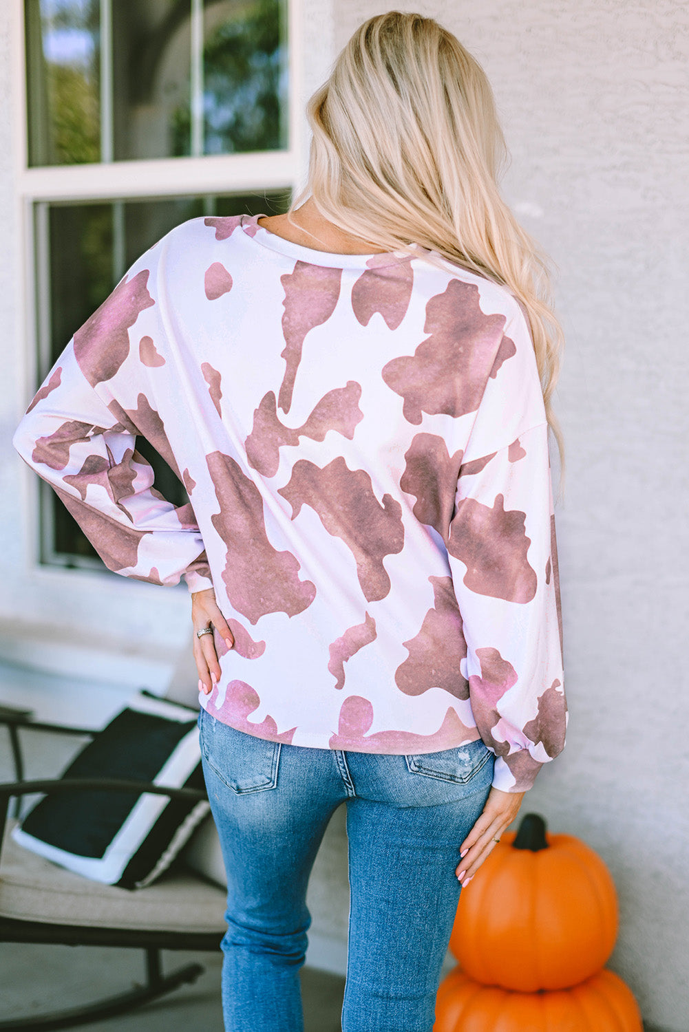Round Neck Dropped Shoulder Sweatshirt - nailedmoms
