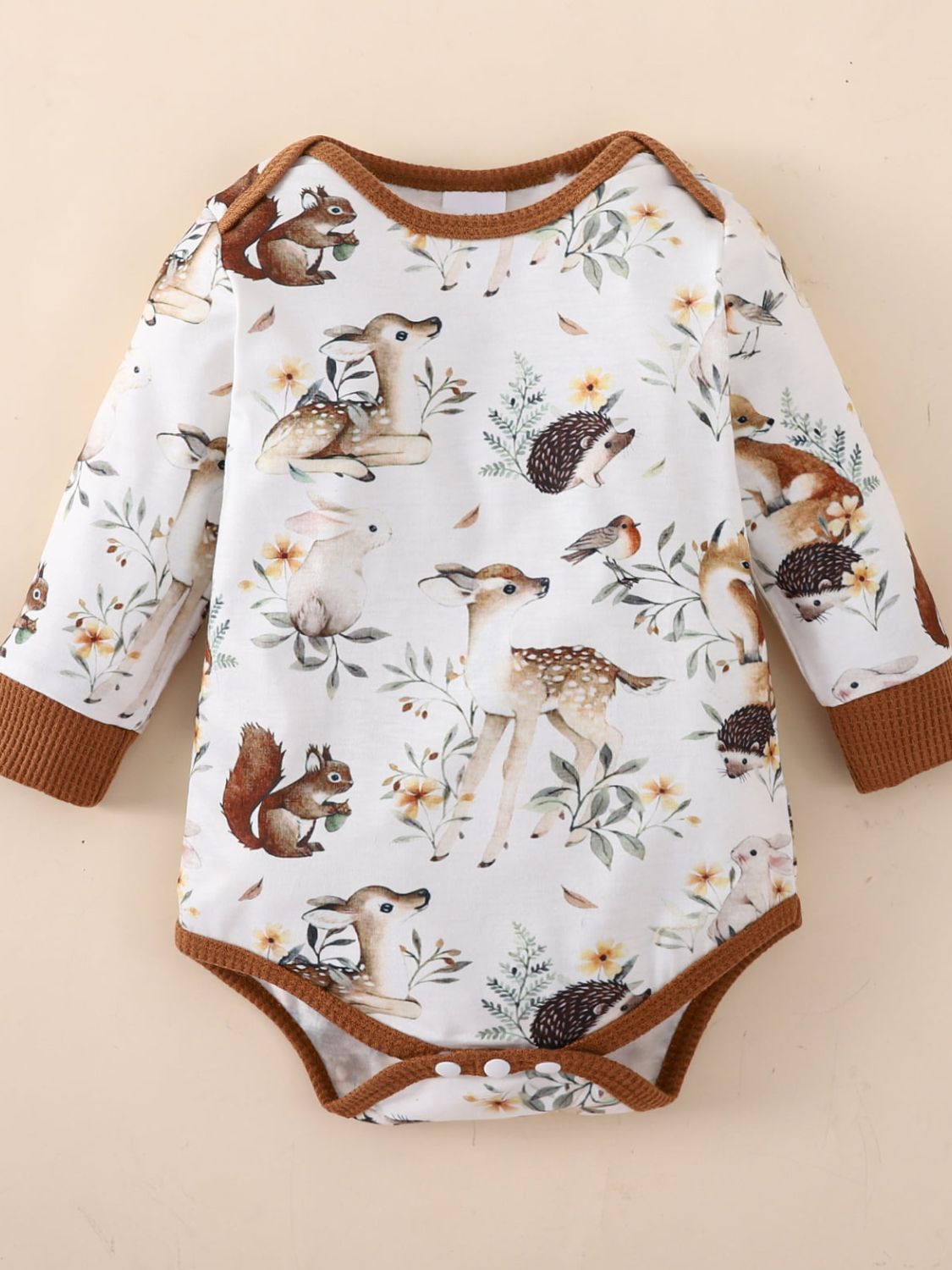 Baby Printed Bodysuit and Waffle-Knit Joggers Set - nailedmoms