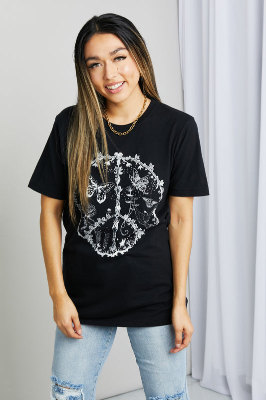 mineB Full Size Butterfly Graphic Tee Shirt - nailedmoms