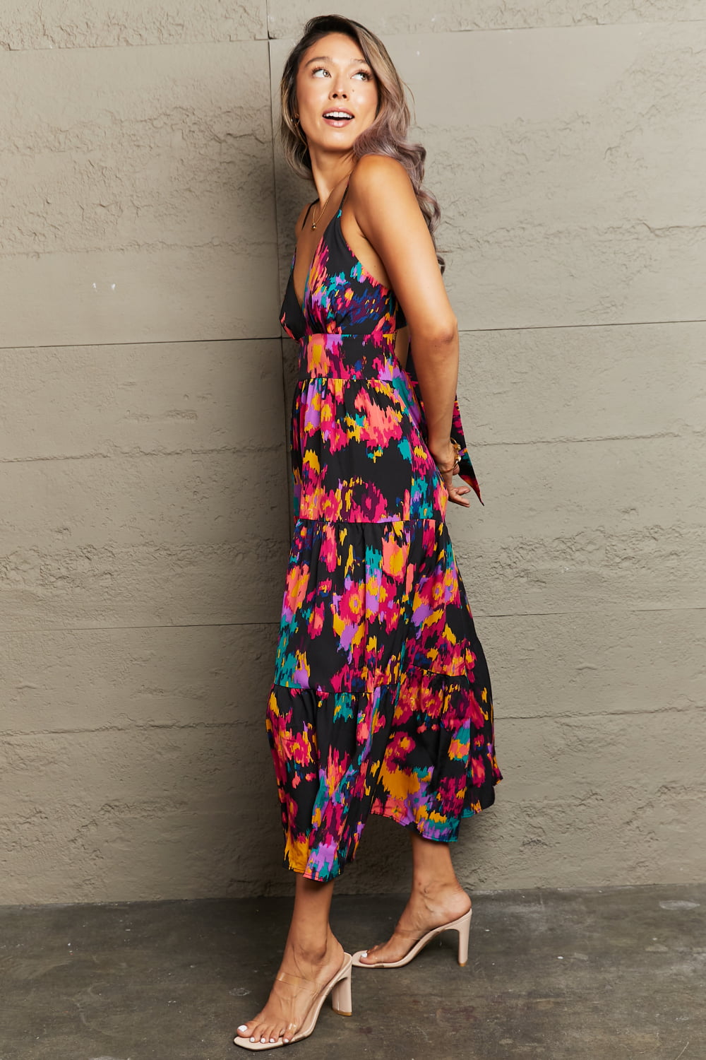 Cutout Spaghetti Strap Tiered Dress - nailedmoms