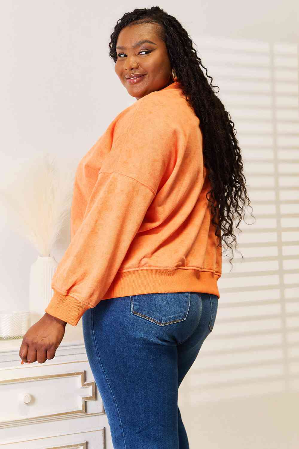 Basic Bae Round Neck Dropped Shoulder Sweatshirt - nailedmoms