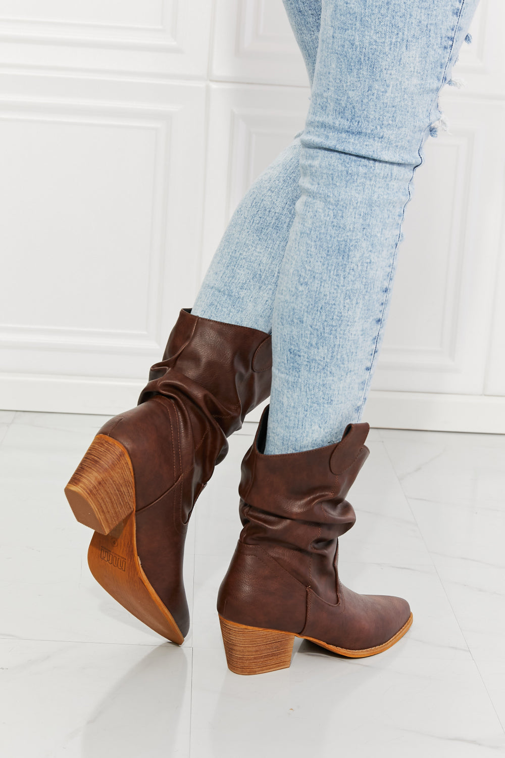 MMShoes Better in Texas Scrunch Cowboy Boots in Brown - nailedmoms