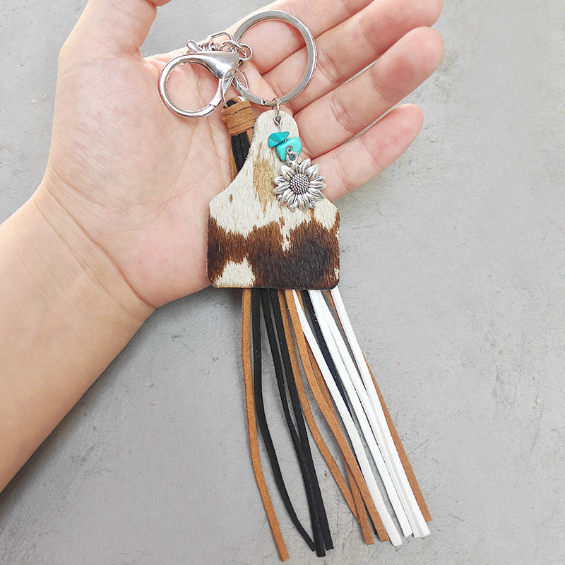 Turquoise Fringe Detail Key Chain - nailedmoms
