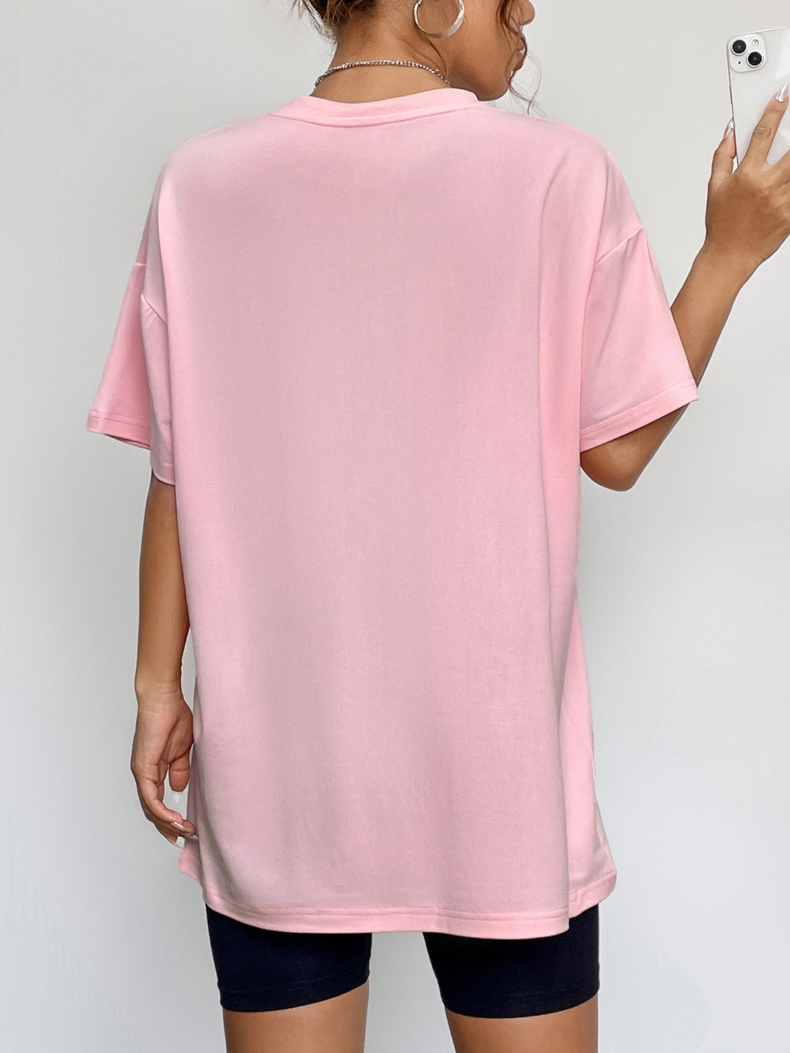 Round Neck Short Sleeve Ghost Graphic T-Shirt - nailedmoms
