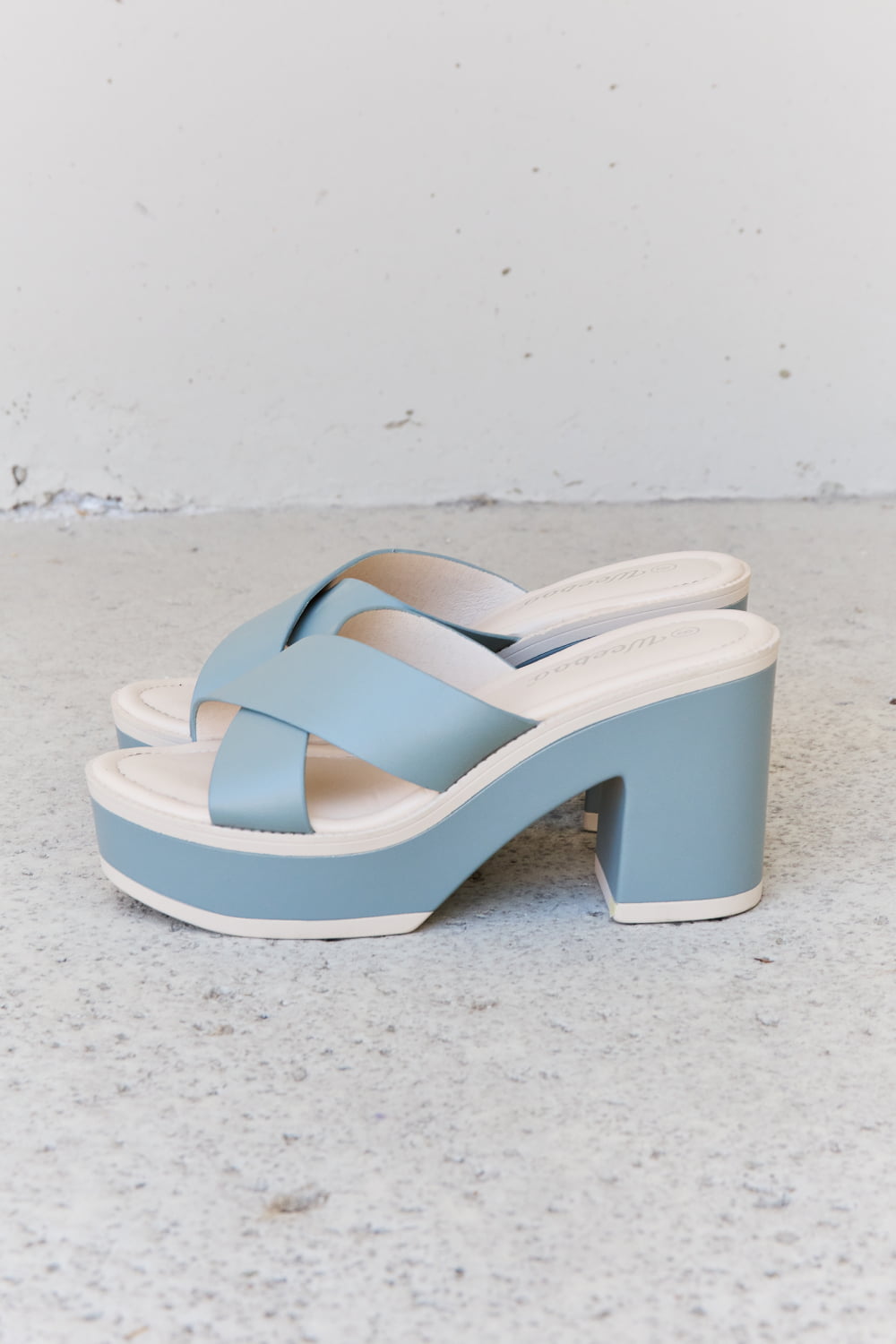 Weeboo Cherish The Moments Contrast Platform Sandals in Misty Blue - nailedmoms