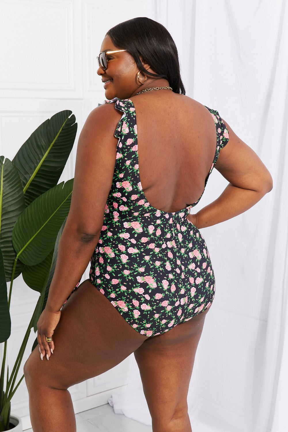 Marina West Swim Full Size Float On Ruffle Faux Wrap One-Piece in Floral - nailedmoms
