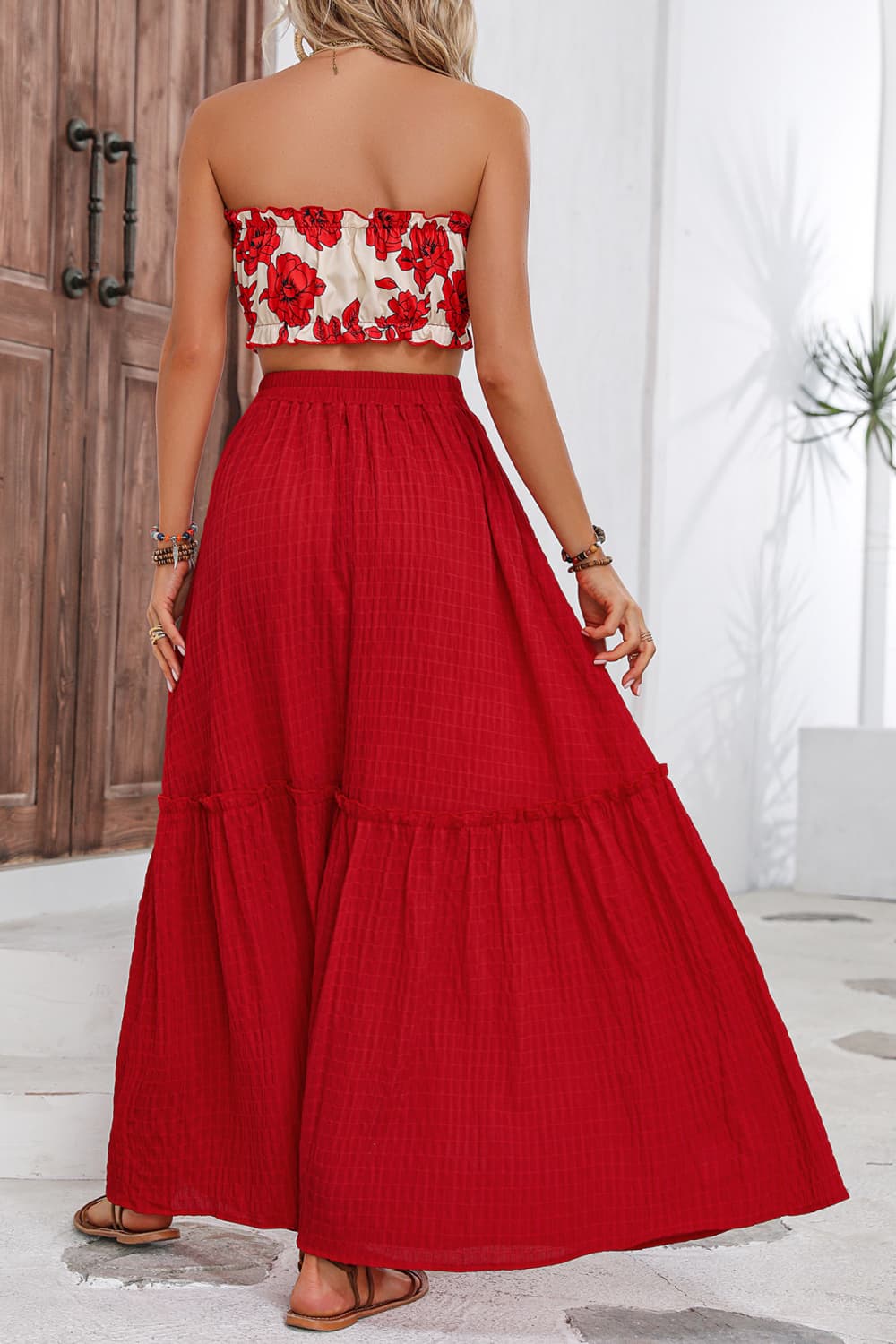 Floral Tube Top and Maxi Skirt Set - nailedmoms