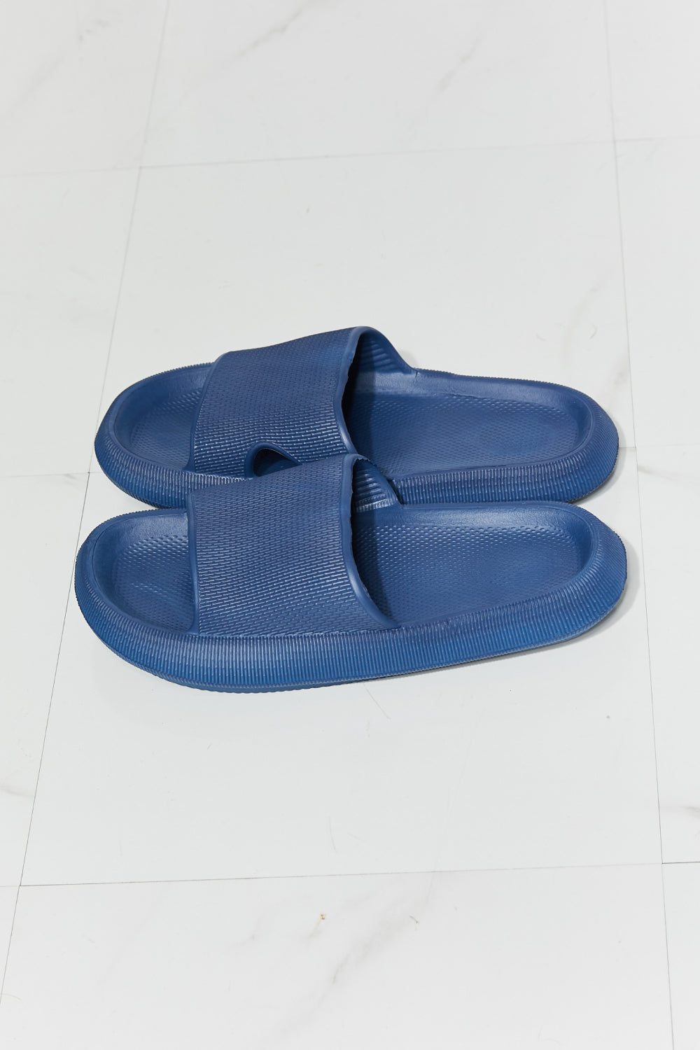 MMShoes Arms Around Me Open Toe Slide in Navy - nailedmoms
