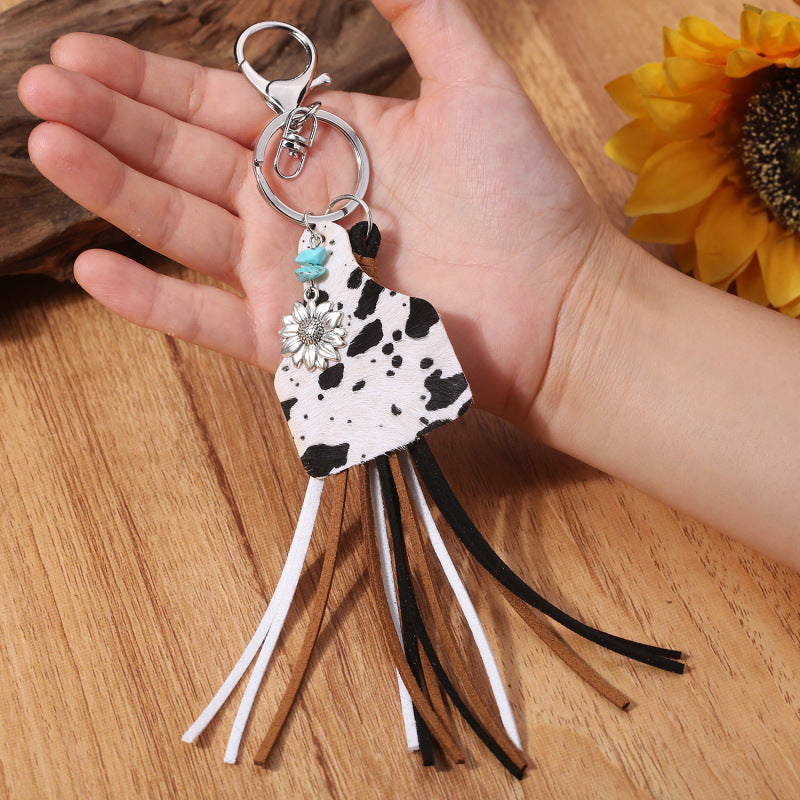 Turquoise Fringe Detail Key Chain - nailedmoms