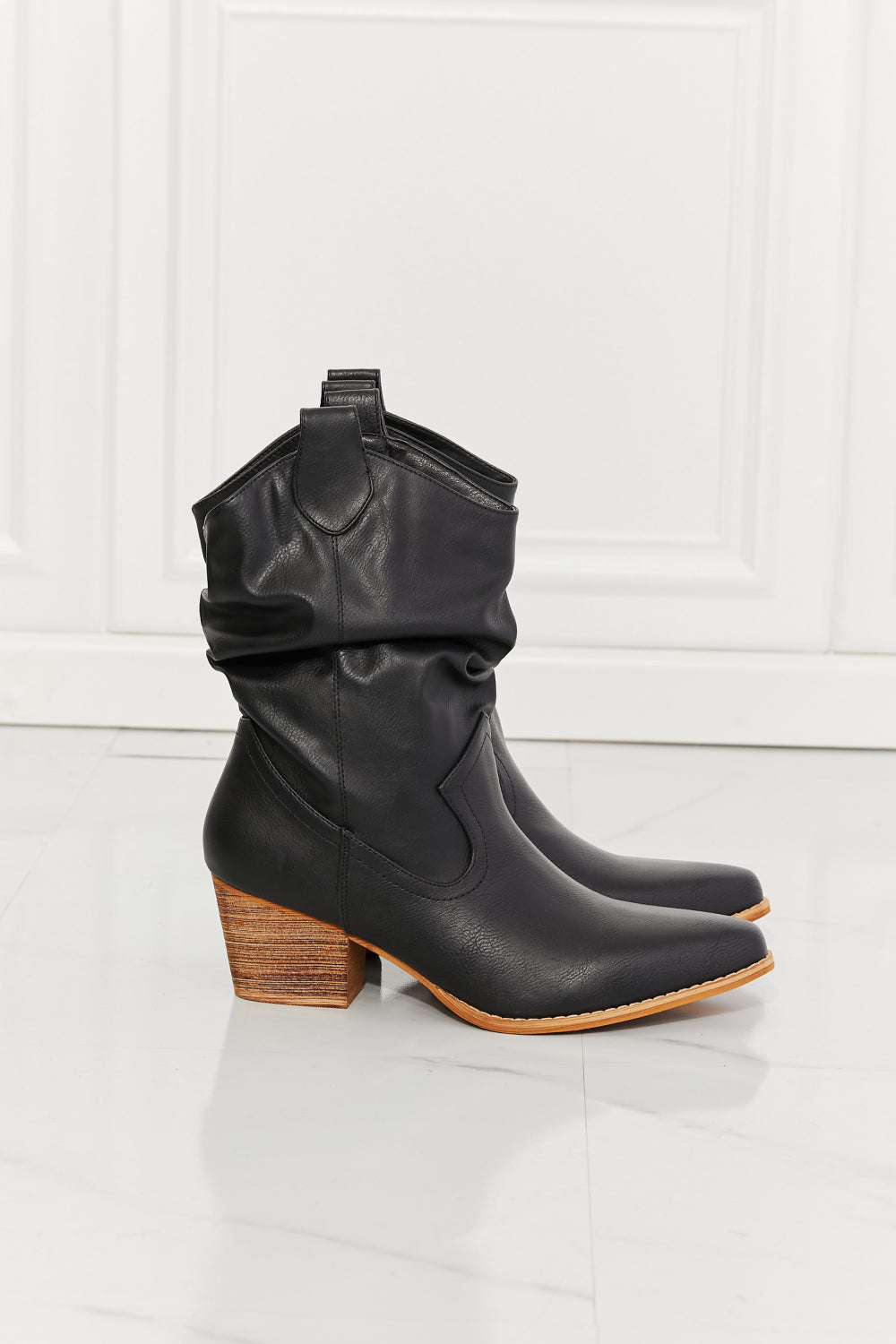 MMShoes Better in Texas Scrunch Cowboy Boots in Black - nailedmoms