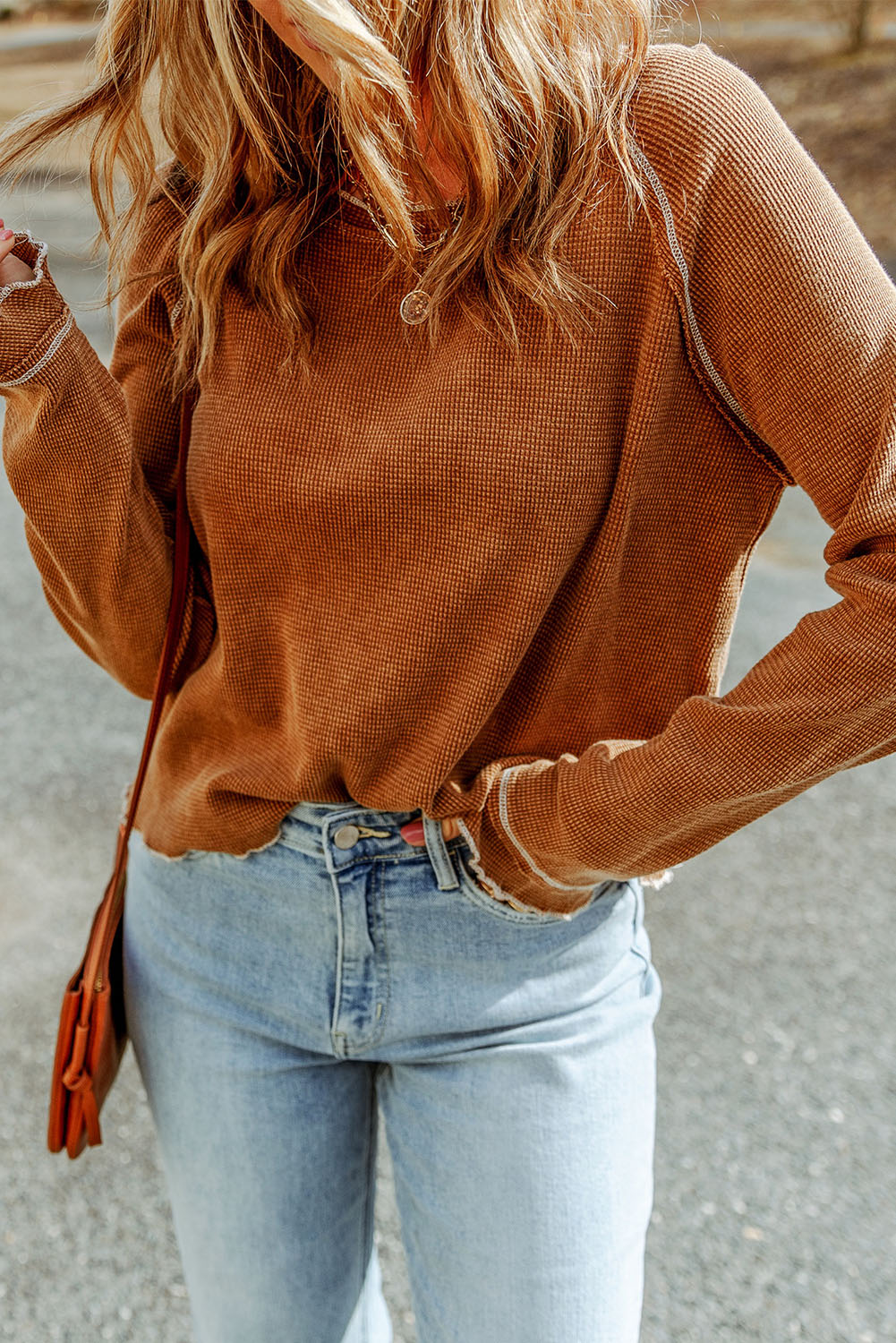 Double Take Long Raglan Sleeve Round Neck Top - nailedmoms
