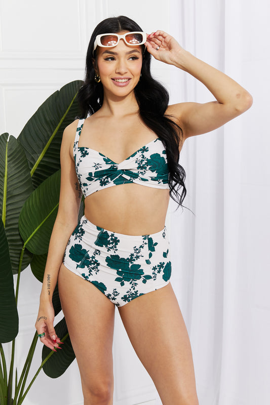 Marina West Swim Take A Dip Twist High-Rise Bikini in Forest - nailedmoms