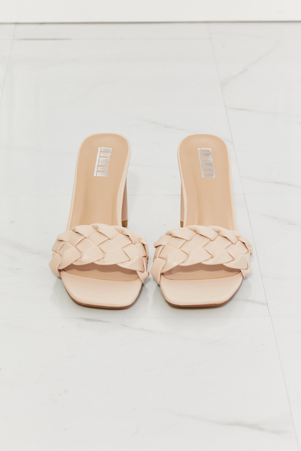 MMShoes Top of the World Braided Block Heel Sandals in Beige - nailedmoms