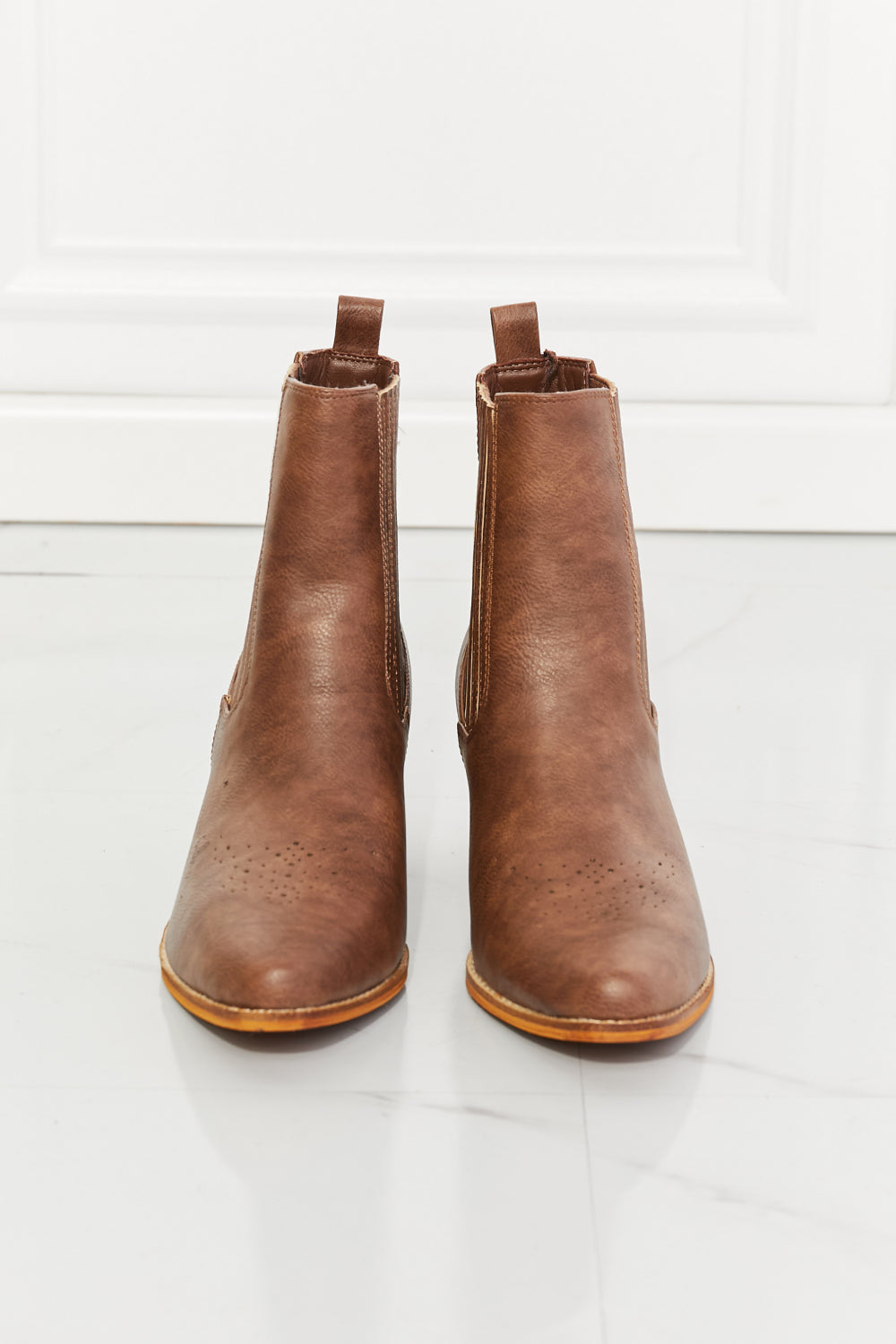 MMShoes Love the Journey Stacked Heel Chelsea Boot in Chestnut - nailedmoms